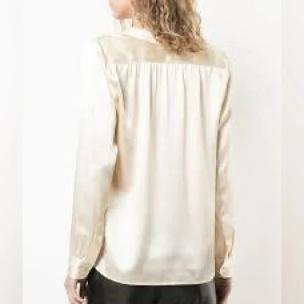 NWT Nili Lotan Elsie silk blouse champagne Size M - Picture 3 of 11